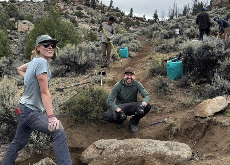 Trailcrew is all smiles as they do dirt work.